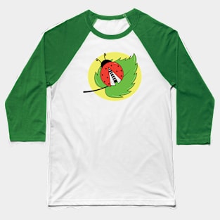 ledybug on a green leaf Baseball T-Shirt